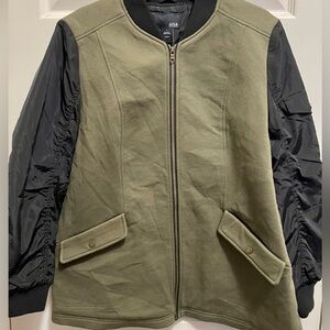 Olive and Black Bomber Jacket